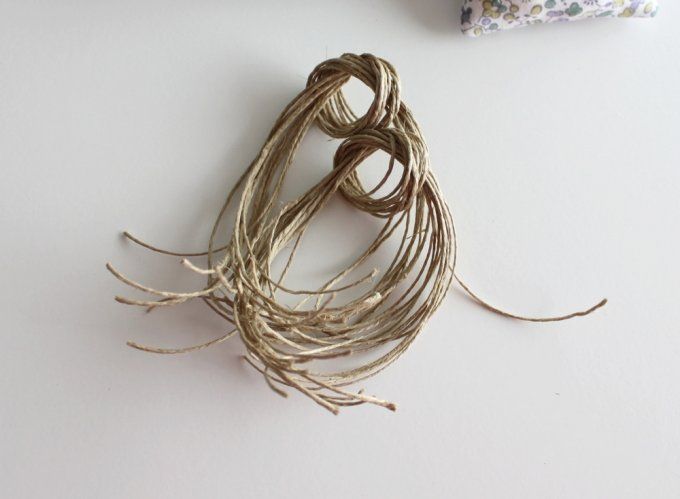 Lot de 10 ficelles en lin naturel 35 cm