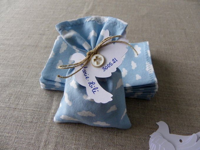 Lot de 10 étiquettes colombes blanc à remplir