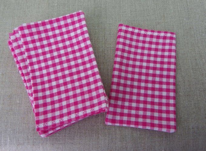 sachet pochon sac dragées vichy rose fuchsia blanc 