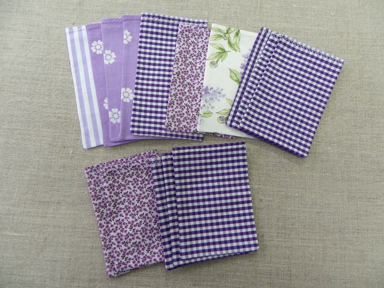 Pochons pochette sachets sac à lavande vide VRAC mauve violet fleuri vichy tissu recyclé upcyclé
