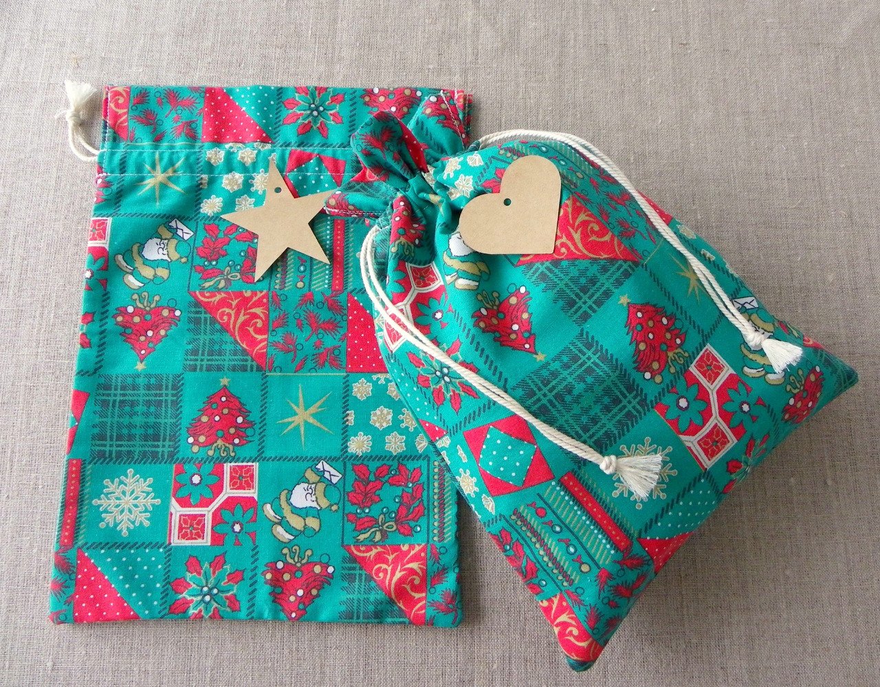 Pochette CADEAU en tissu réutilisable