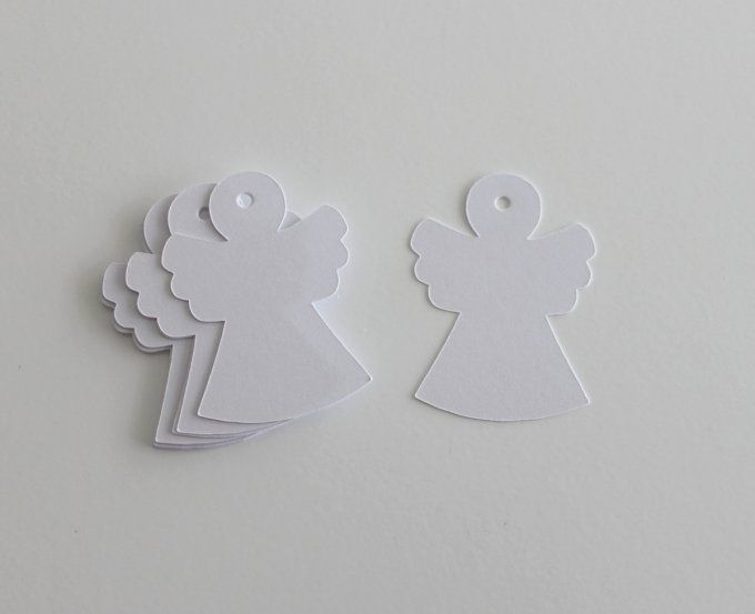 Lot de 10 ou 15 étiquettes ange blanc bleu rose à remplir