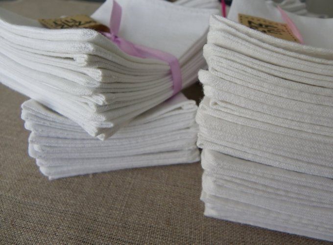 25 sachets blanc en coton linge ancien SANS ruban VRAC mélange recyclé