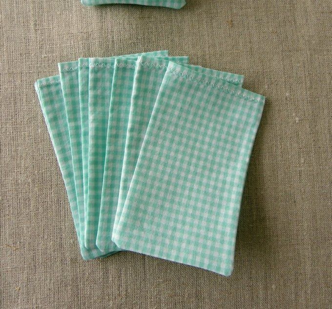 sachet pochon sac dragées vichy vert libellule