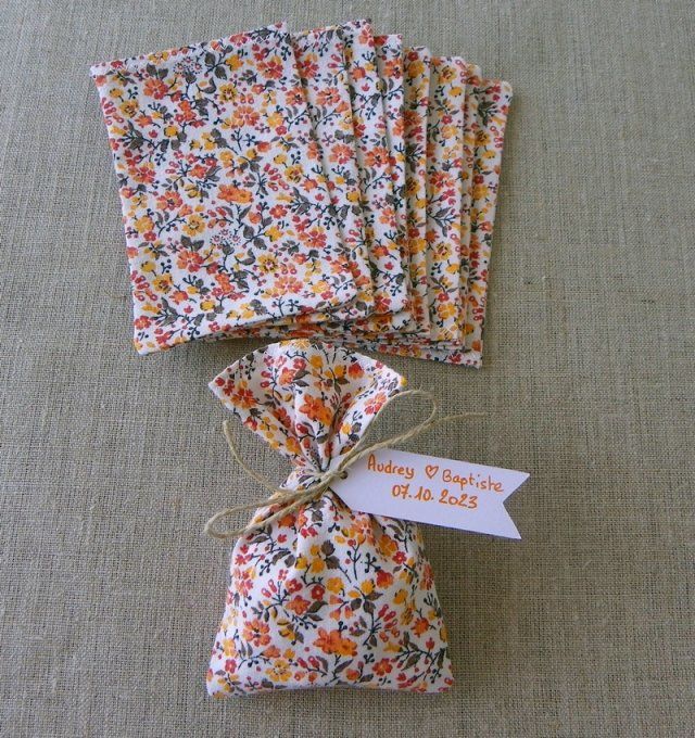 sachet dragées fleurs orange automne