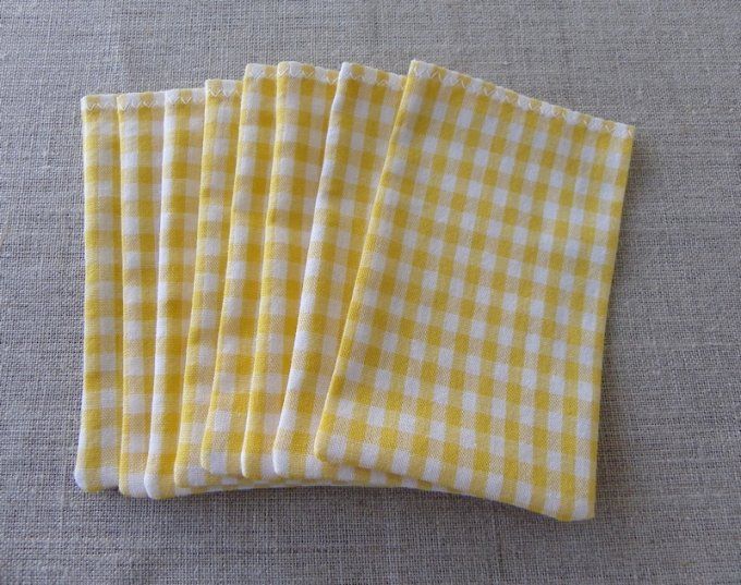 sachet pochon sac dragées vichy jaune abeille