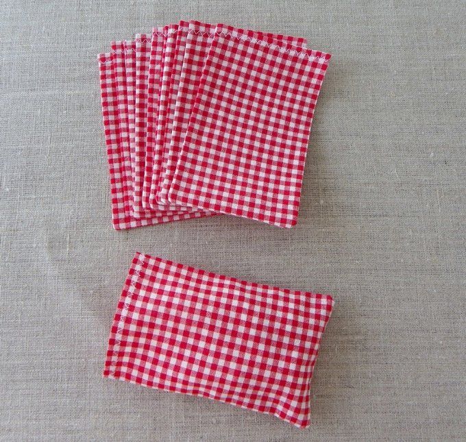 sachet ballotin sac pochon dragées vichy rouge blanc coccinelle tissu coton recyclé