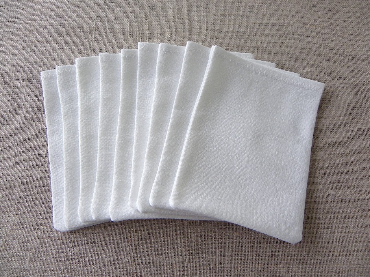 Pochons sachets sac à dragées blanc baptême communion coton ancien recyclé upcyclé 