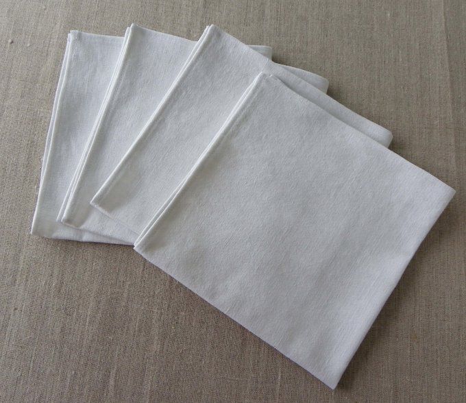 4 serviettes en coton épais recyclé